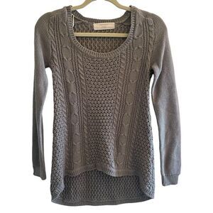 Zara ZaraKnit Gray Cable Knit Sweater Top Women’s Size Small Casual Warm Cozy
